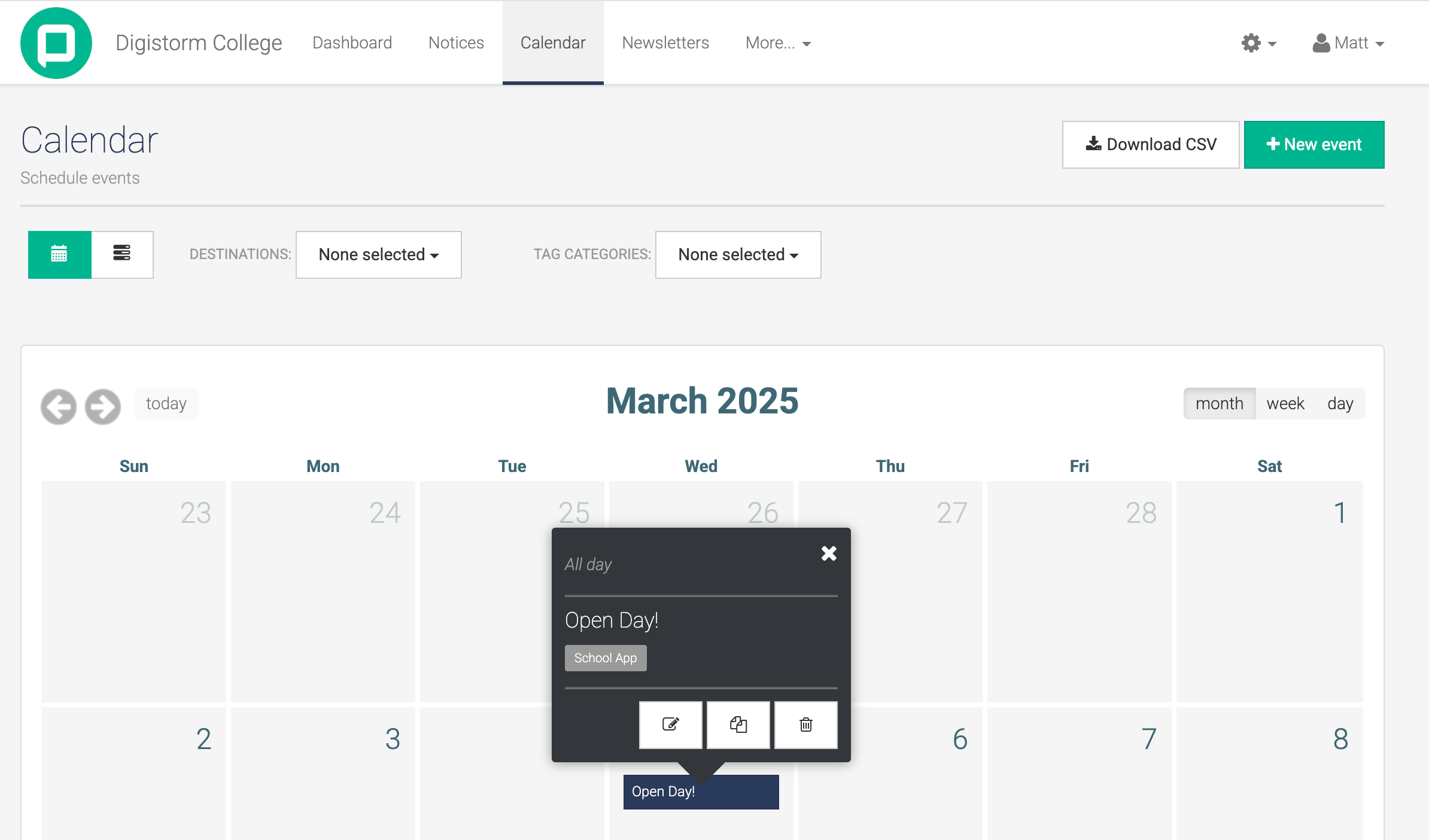 Can I edit a calendar event that has been published?