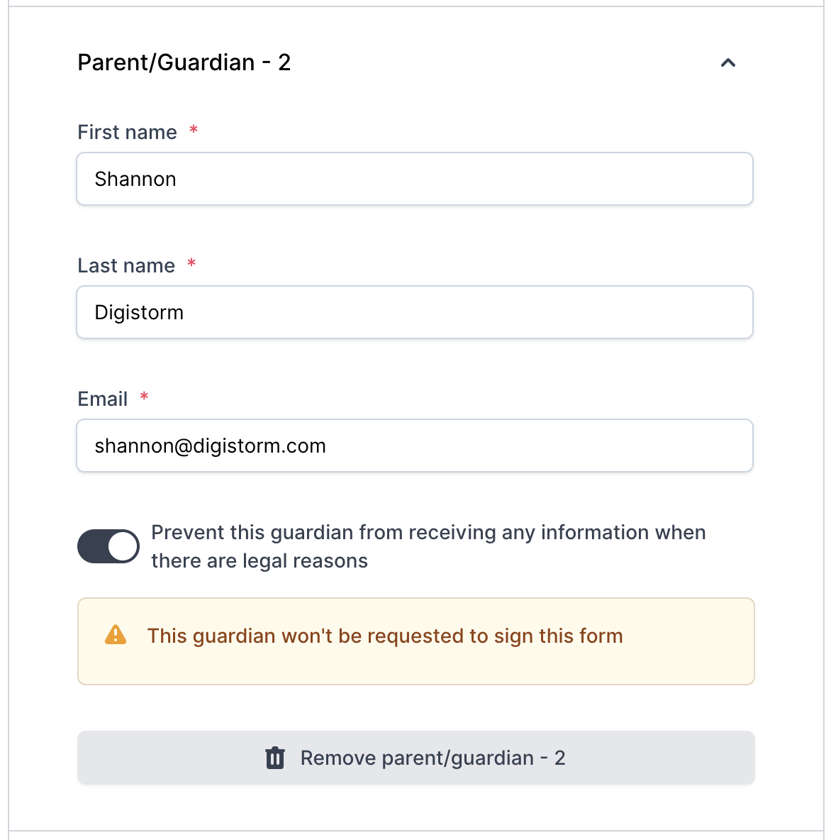 How do I prevent a guardian from receiving emails from Funnel?